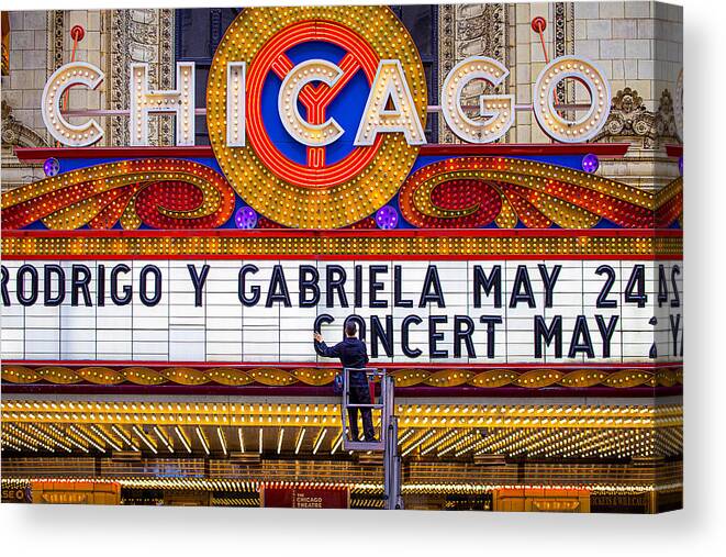 #chicago Canvas Print featuring the photograph The Show Must Go On by Olivier Schram