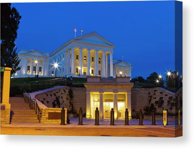 Steps Canvas Print featuring the photograph The State Capitol Richmond, Virginia by Traveler1116