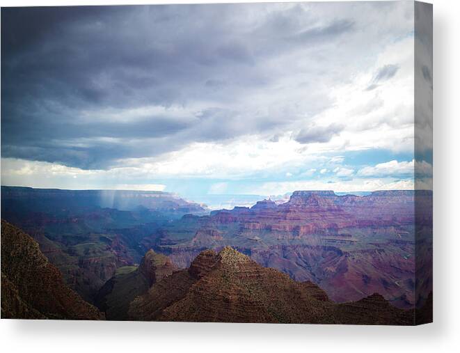 The Grand Canyon Canvas Print featuring the photograph The Stormy Grand Canyon by Aileen Savage