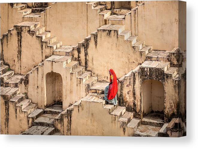 India Canvas Print featuring the photograph The Tale Of A Well by Irene Yu Wu