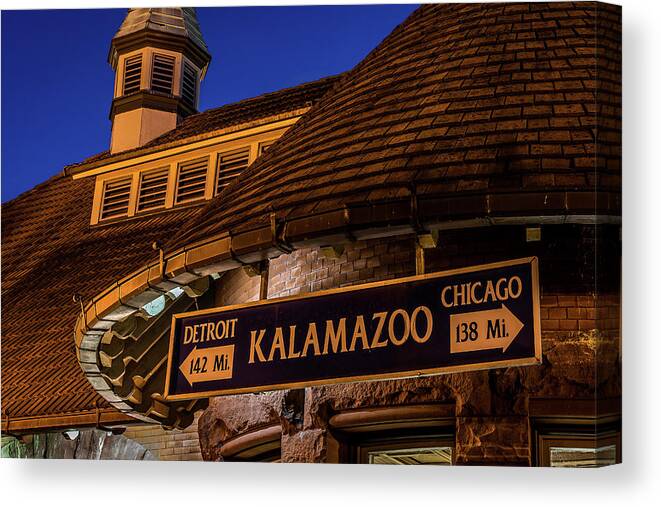 Kalamazoo Canvas Print featuring the photograph The Train Station in Kalamazoo by William Christiansen