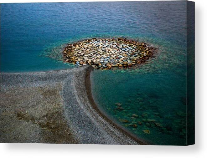 Pebble Canvas Print featuring the photograph The Tyrrhenian Sea Shore - From "hues Of Italy" by Jacek Stefan