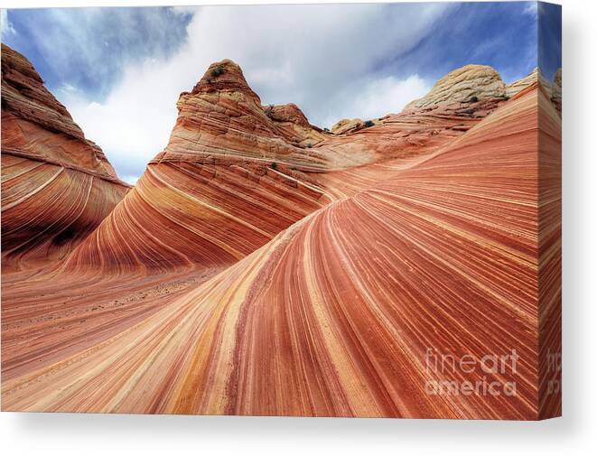 Arizona Canvas Print featuring the photograph The Wave Rock Formation At North by Kojihirano