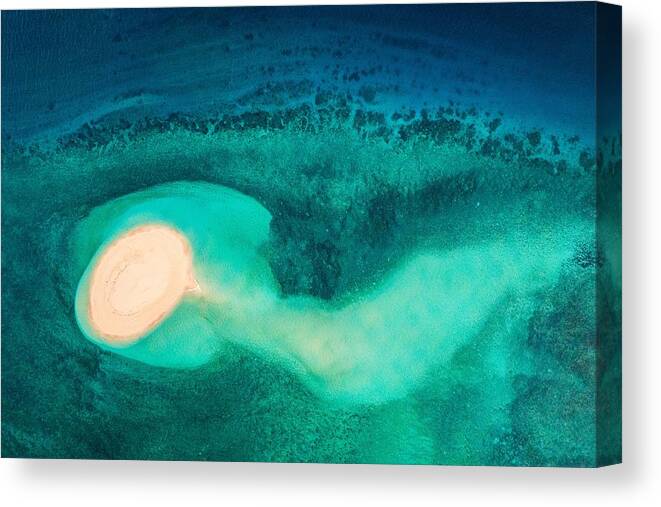 Oceans Canvas Print featuring the photograph The White Sandy Islet Of Saziley by Gabriel Barathieu