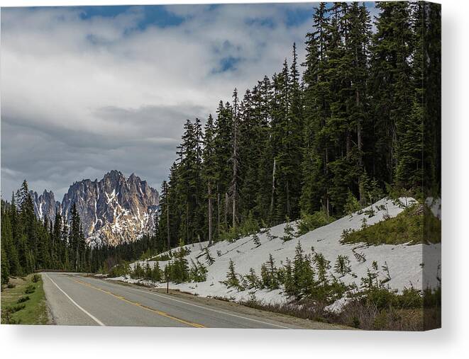 Mountain Canvas Print featuring the photograph A mountain at the end of the road, North Cascades National Park, Washington by Julieta Belmont