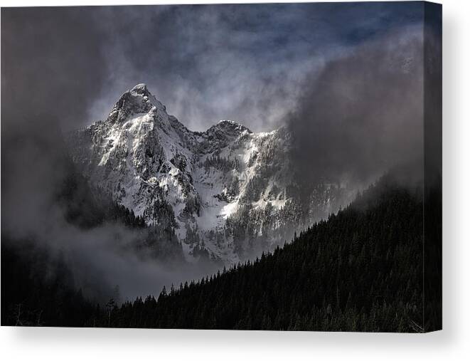 Fog Canvas Print featuring the photograph Through A Break In The Clouds by Tomomi Yamada