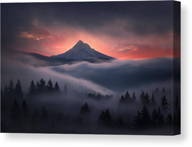 Mountain Canvas Print featuring the photograph Through The Window by Miles Morgan