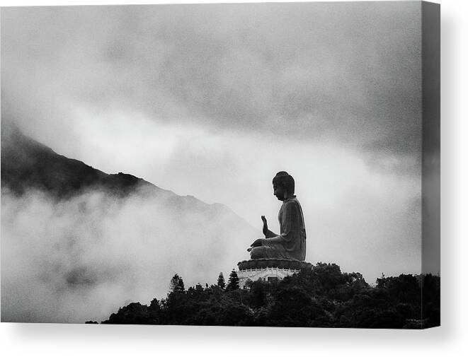 Tranquility Canvas Print featuring the photograph Tian Tan Buddha by Picture By Chris Kench Photography