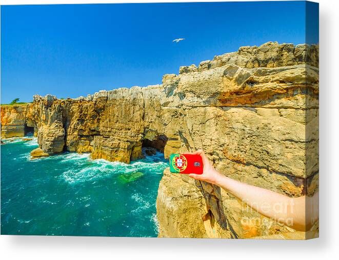 Portugal Canvas Print featuring the photograph Tourism in Cascais Coast by Benny Marty