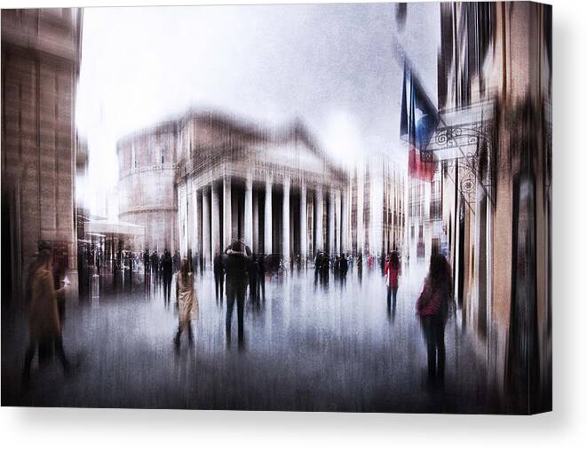 Tourists
Old Town
Piazza Della Rotonda
Pantheon
Roma Canvas Print featuring the photograph Tourists In The Piazza Della Rotonda by Nicodemo Quaglia