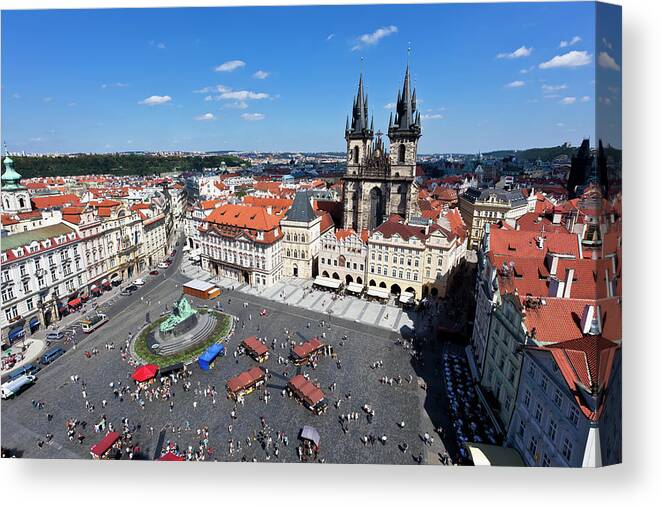 People Canvas Print featuring the photograph Town Square, Prague by Pawel.gaul