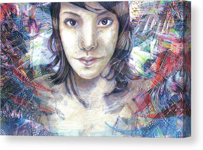 Portrait Canvas Print featuring the painting Transmission by Jeremy Robinson