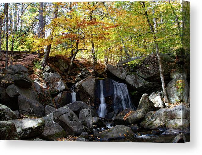 Trap Falls Canvas Print featuring the photograph Trap water Fall in Ashby Massachusetts by Jeff Folger