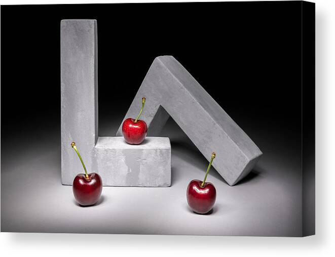 Cherries Canvas Print featuring the photograph Trio by Christophe Verot