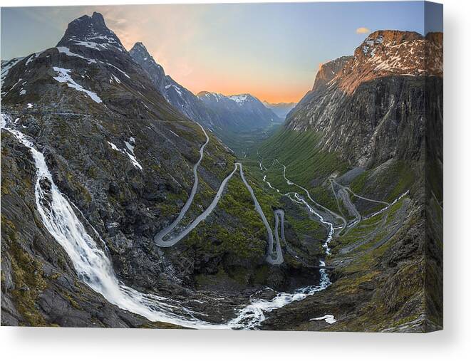 Norway Canvas Print featuring the photograph Trollstigen by Christer Olsen