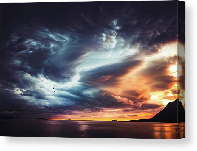 Sky Canvas Print featuring the photograph Trouble in the Sky by Philippe Sainte-Laudy