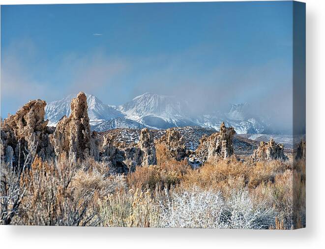 I395 Canvas Print featuring the photograph Tufas in Winter - Mono Lake - California by Bruce Friedman