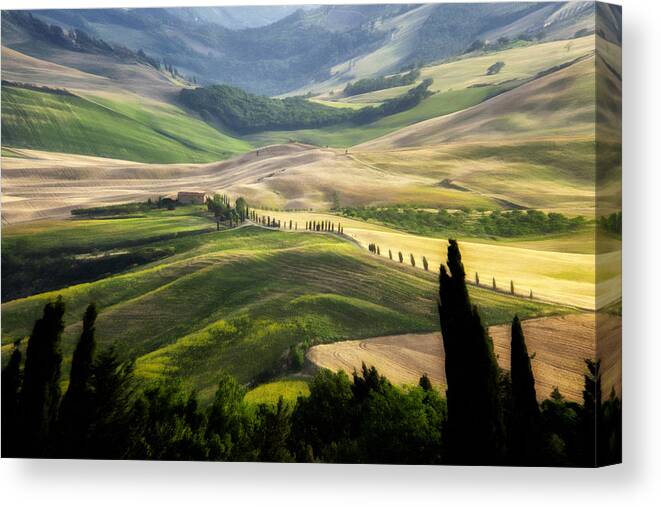 Tuscany Canvas Print featuring the photograph Tuscany Waves by Krisztina Lacz