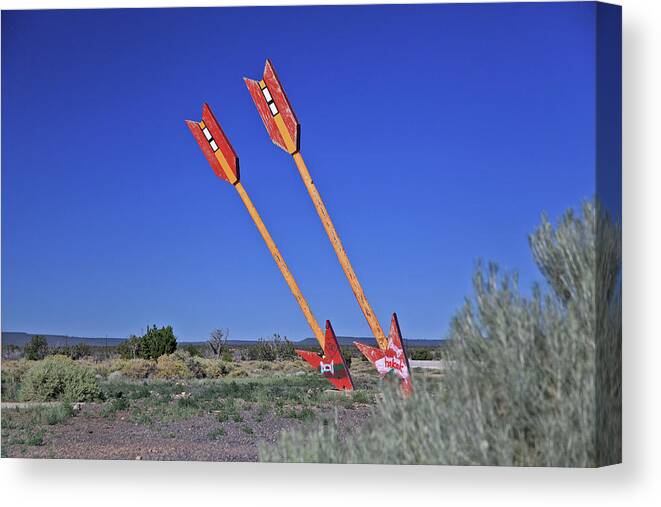 Americana Canvas Print featuring the photograph Twin Arrows by Gary Kaylor