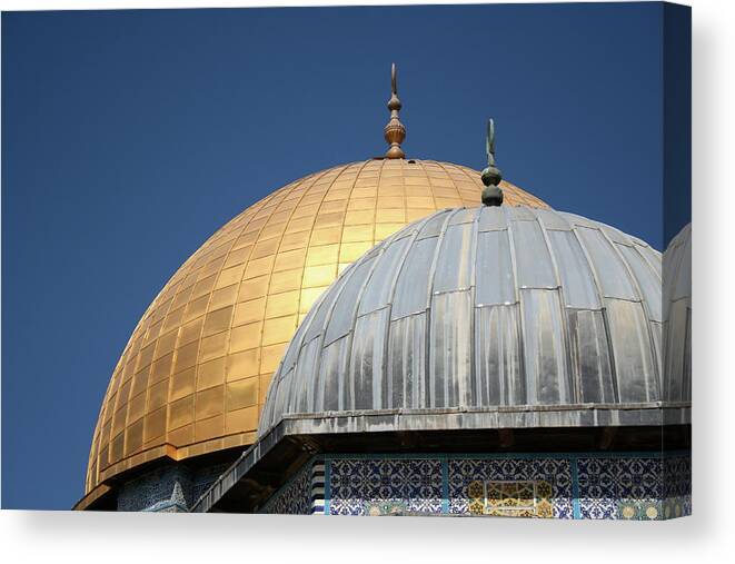 Dome Of The Rock Canvas Print featuring the photograph Twin Domes by Picturejohn