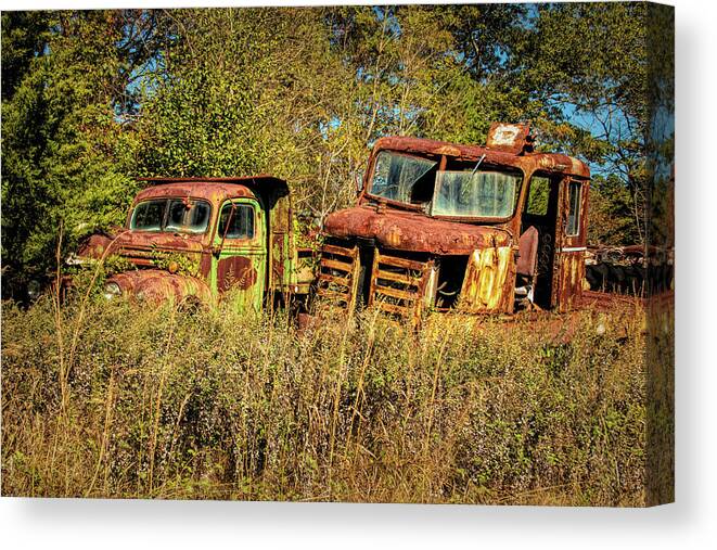 Ford Old Canvas Print featuring the photograph Two Old Friends by Kristia Adams