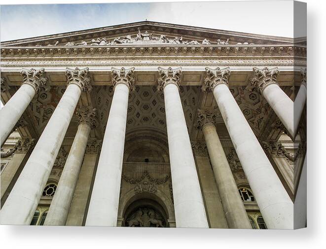 Royal Exchange Canvas Print featuring the photograph Uk, London, Royal Exchange by Tetra Images