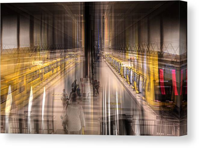 U5 Canvas Print featuring the photograph Underground Station unter Den Linden Berlin by Stephan Rckert