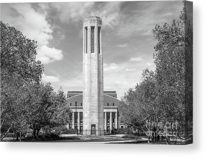 University Of Nebraska Canvas Print featuring the photograph University of Nebraska Mueller Tower by University Icons