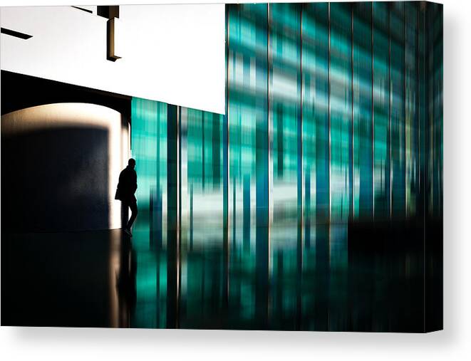 Architecture Canvas Print featuring the photograph Untitled _ Series Liminal Space by Gaia Rampon