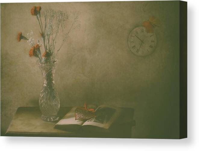 Time Canvas Print featuring the photograph Unto A Broken Heart by Delphine Devos