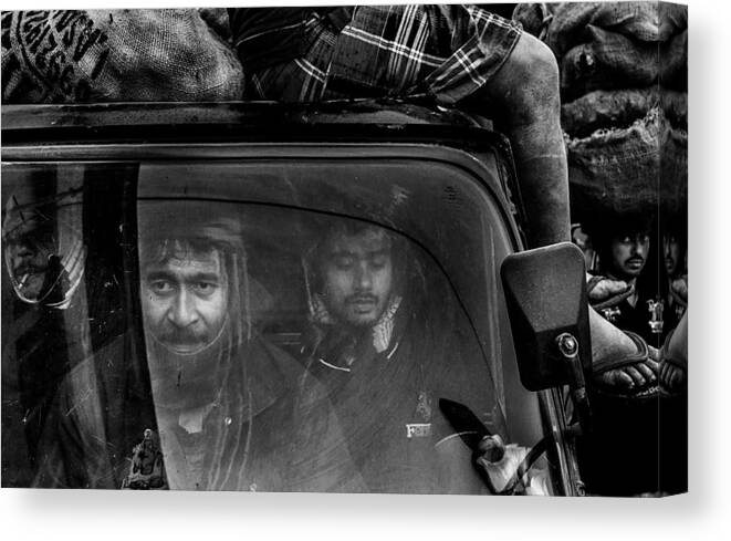 People Canvas Print featuring the photograph Up Close by Goutam Roy