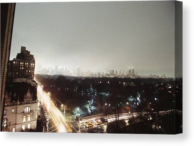 Central Park Canvas Print featuring the photograph Usa, New York, Central Park At Night by Rene Frederick