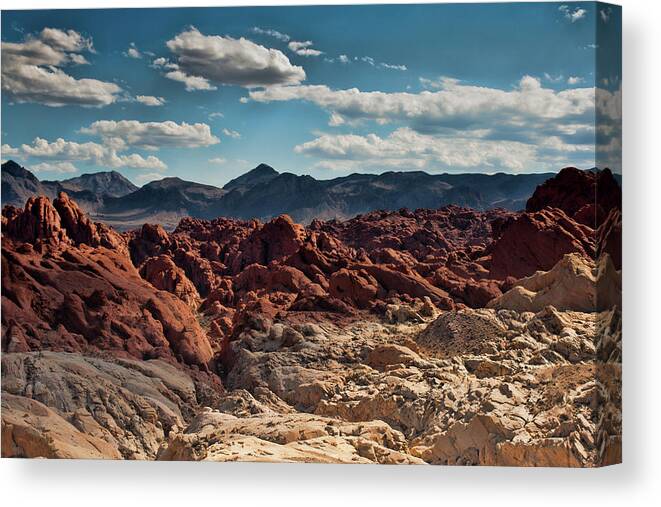 Rockscape Canvas Print featuring the photograph Valley of Fire Rugged Colors by Daniel Adams