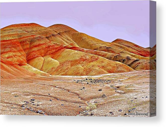 John.day.fossil.beds Canvas Print featuring the photograph Valley of Mars by Steve Warnstaff