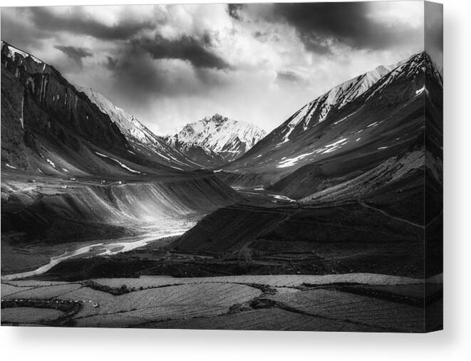 Landscape Canvas Print featuring the photograph Valleys by Swapnil.