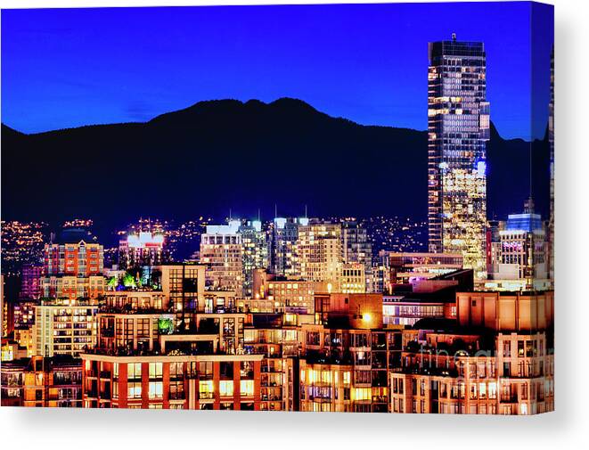 Architecture Canvas Print featuring the photograph 0596 Vancouver Shangri La Hotel Grouse Mountain Canada by Amyn Nasser