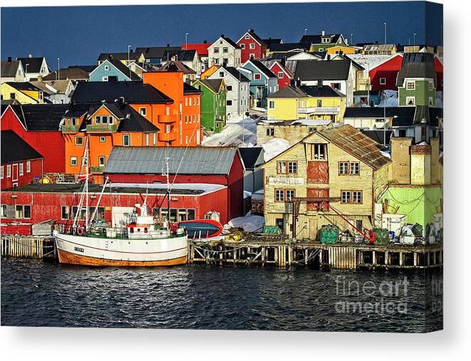 Vardø Canvas Print featuring the photograph Vardo Town Norway by Martyn Arnold