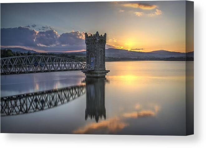 Sunset Canvas Print featuring the photograph Vartry Sunset by Paul Forde