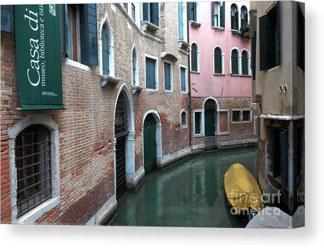 Venetian Streets -canals.carlo Galdoni Museum By Marina Usmanskaya Canvas Print featuring the photograph Venetian streets -canals. Carlo Galdoni Museum by Marina Usmanskaya