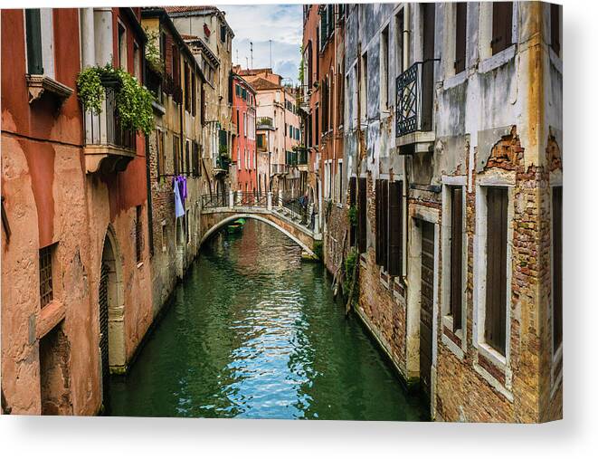 Venice Canvas Print featuring the photograph Venice Canal by Rebekah Zivicki