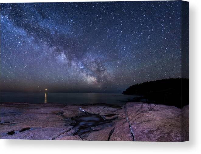 Venus Over Acadia Canvas Print featuring the photograph Venus Over Acadia by Michael Blanchette Photography