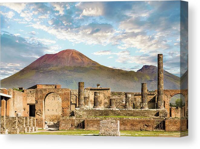 Pompeii Canvas Print featuring the photograph Vesuvius and Pompeii by Darryl Brooks