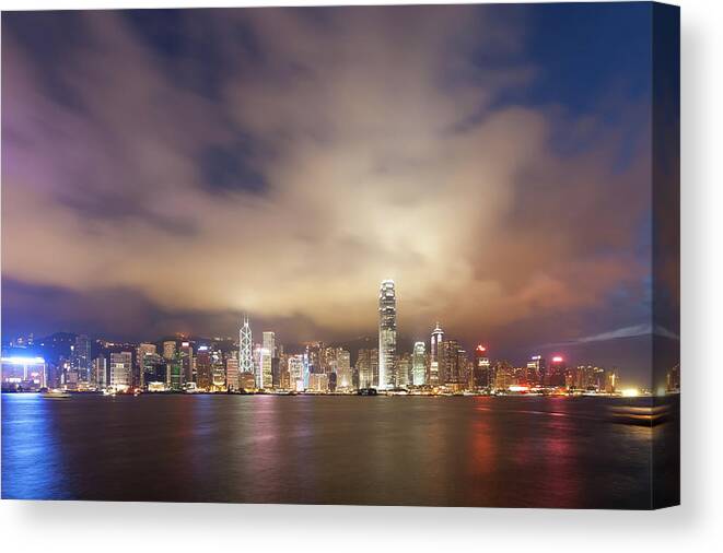 Chinese Culture Canvas Print featuring the photograph Victoria Harbour Of Hongkong by Thirty three