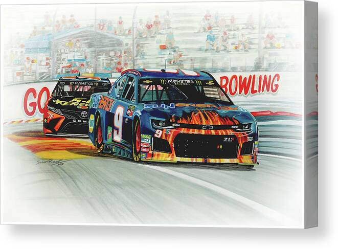 Watercolour Canvas Print featuring the painting Victory At The Glen by Simon Read