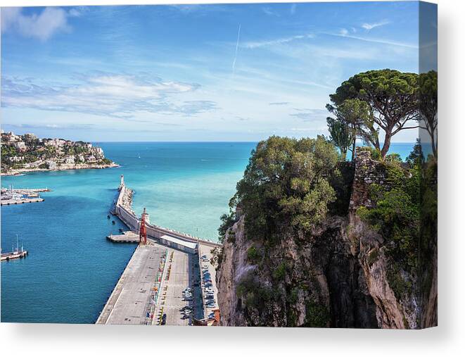 Nice Canvas Print featuring the photograph View From Castle Hill To The Sea In Nice by Artur Bogacki
