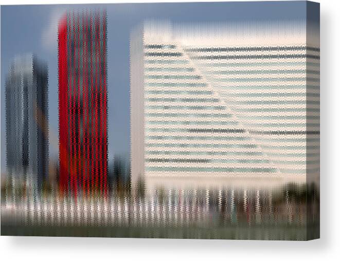 Quay Canvas Print featuring the photograph View "boompjes-quay" Rotterdam by Theo Luycx