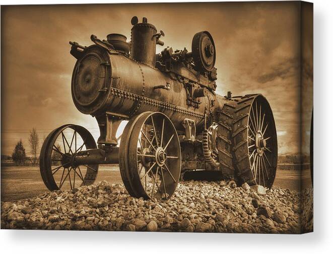 Montana Canvas Print featuring the photograph Vintage Iron Steamer by Michael Morse