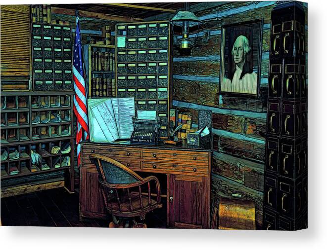 Vintage Office Canvas Print featuring the photograph Vintage Office by Mike Flynn