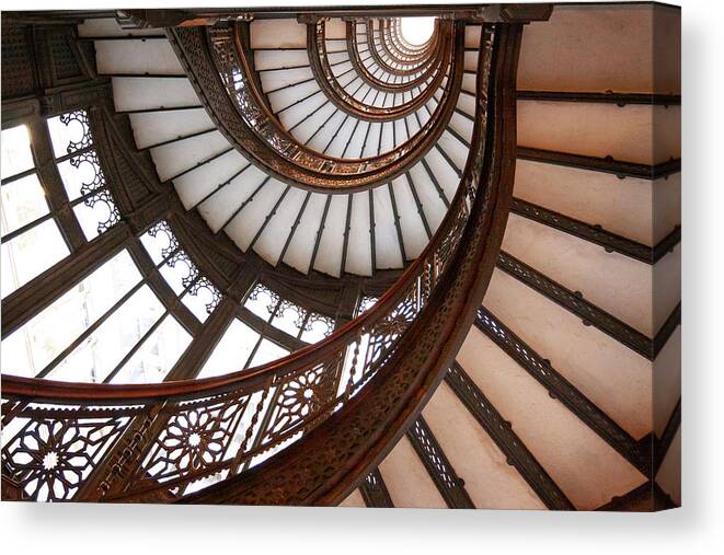 Chicago Canvas Print featuring the photograph Vintage Staircase by Patty Colabuono
