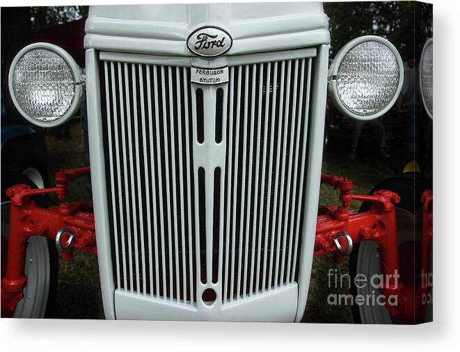 Ford Canvas Print featuring the photograph Vintage Tractor Front End by Mike Eingle